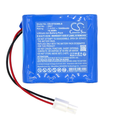 7.4V, Li-ion, 10400mAh, Emergency Lighting battery fits Dotlux, 3667, 3666-060120, 76.96Wh Emergency Lighting Cameron Sino Technology Limited