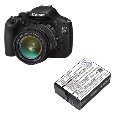 7.4V, Li-ion, 1100mAh, Camera battery fits Canon, Lc-e8, Ef-s, Eos 550d, 8.14Wh Camera Cameron Sino Technology Limited (Camera)