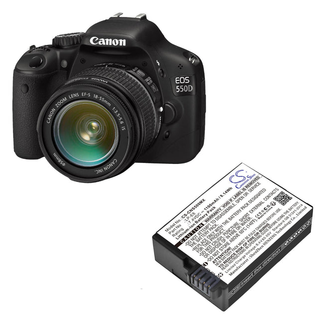 7.4V, Li-ion, 1100mAh, Camera battery fits Canon, Lc-e8, Ef-s, Eos 550d, 8.14Wh Camera Cameron Sino Technology Limited (Camera)
