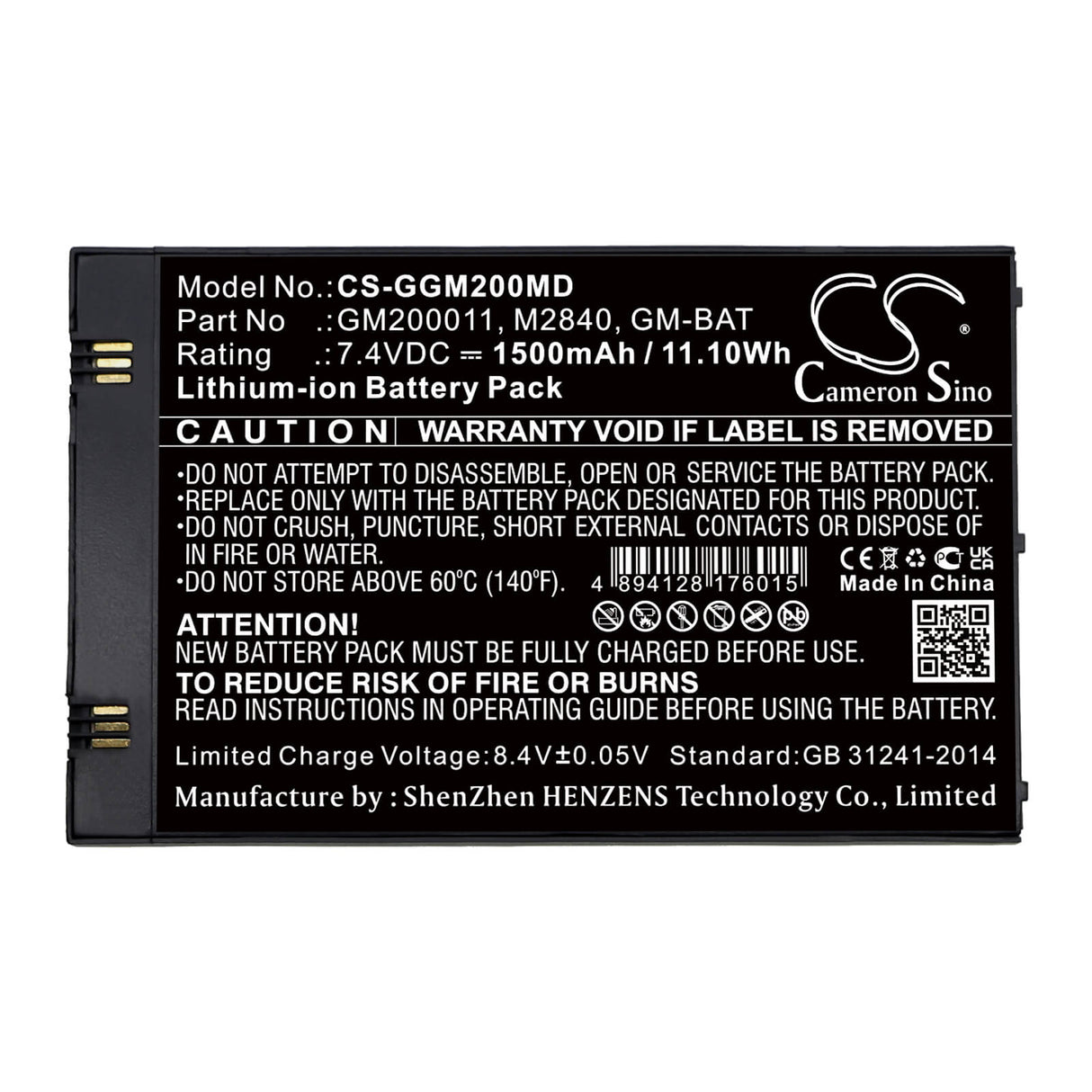 7.4V, Li-ion, 1500mAh, Medical battery fits Ge, Gm200011, Echographe Vscan, Scan Ultrasound, 11.10Wh Medical Cameron Sino Technology Limited (Medical)