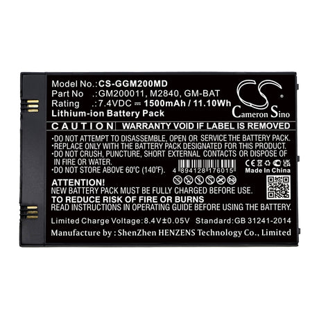 7.4V, Li-ion, 1500mAh, Medical battery fits Ge, Gm200011, Echographe Vscan, Scan Ultrasound, 11.10Wh Medical Cameron Sino Technology Limited (Medical)