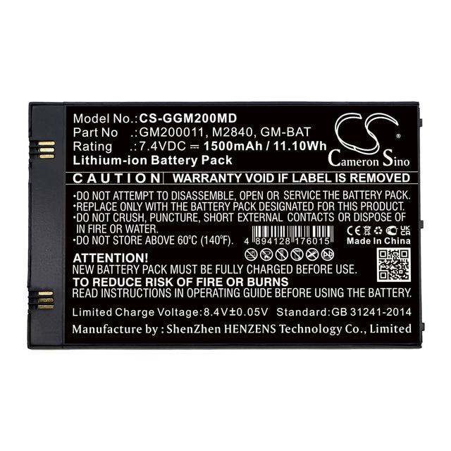 7.4V, Li-ion, 1500mAh, Medical battery fits Ge, Gm200011, Echographe Vscan, Scan Ultrasound, 11.10Wh Medical Cameron Sino Technology Limited (Medical)