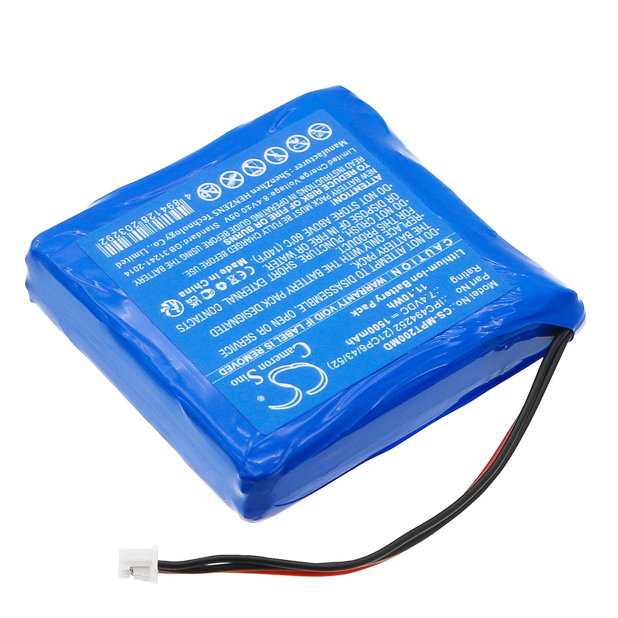 7.4V, Li-ion, 1500mAh, Medical battery fits Medcaptain, Ipc494252 (21cp6/43/52), Tp-20s, 11.10Wh Medical Cameron Sino Technology Limited (Medical)