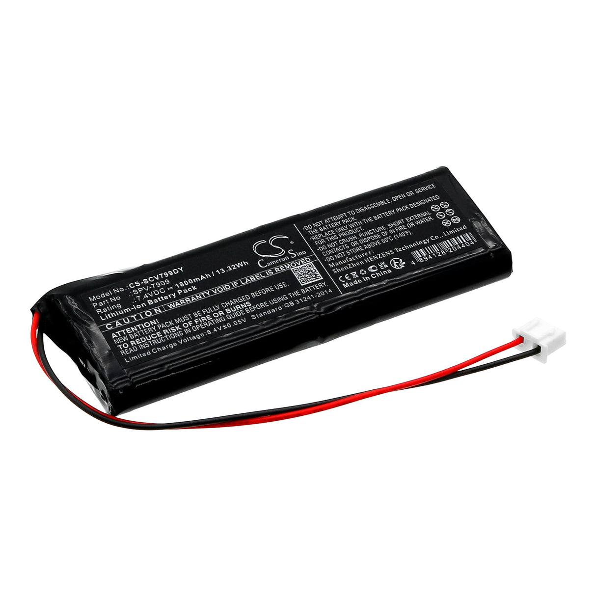 7.4V, Li-ion, 1800mAh, DVD Player battery fits Sencor, Spv-7909, Spv7909, Spv-7909t, 13.32Wh DVD Player Cameron Sino Technology Limited