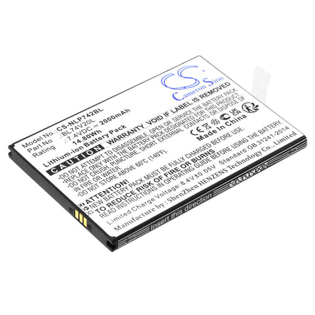 7.4V, Li-ion, 2000mAh, Payment Terminal battery fits Newland, Bl74v20l, N900, Sp600, 14.80Wh Payment Terminal Cameron Sino Technology Limited