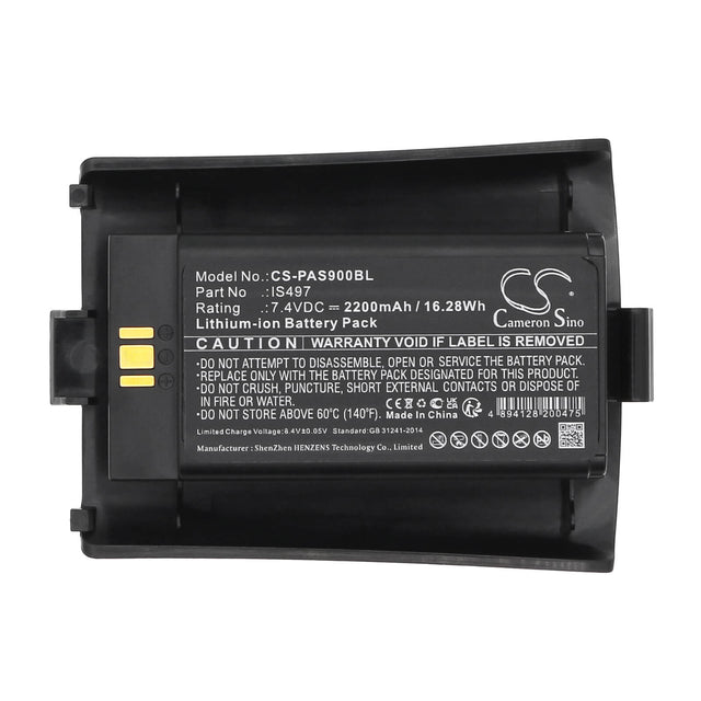 7.4V, Li-ion, 2200mAh, Payment Terminal battery fits Pax, Is497, S90, 16.28Wh Payment Terminal Cameron Sino Technology Limited