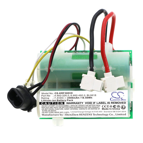 7.4V, Li-ion, 2500mAh, Vacuum battery fits Karcher, Fc 3 Cordless, Fc 3 Cordless Premium, 18.50Wh Vacuum Cameron Sino Technology Limited