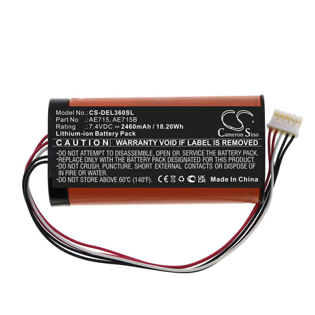 7.4V, Li-ion, 2460mAh, Speaker battery fits Dell, Wireless 360 Speaker, 18.20Wh Speaker Cameron Sino Technology Limited