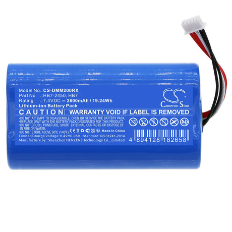 7.4V, Li-ion, 2600mAh, Remote Controller battery fits Dji, Hb7, Mavic Mini 2 Remote Controller, 19.24Wh Remote Controller Cameron Sino Technology Limited