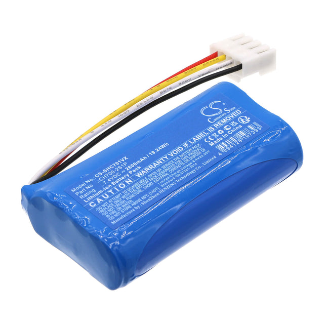 7.4V, Li-ion, 2600mAh, Vacuum battery fits Shark, Ch701, Cyclone Pet, 19.24Wh Vacuum Cameron Sino Technology Limited