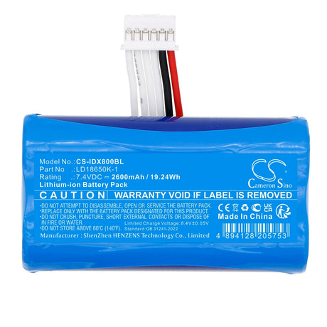 7.4V, Li-ion, 2600mAh, Payment Terminal battery fits Ingenico, Ld18650k-1, Axium Dx4000, Axium Dx8000, 19.24Wh Payment Terminal Cameron Sino Technology Limited