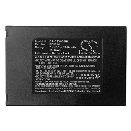 7.4V, Li-ion, 2700mAh, Payment Terminal battery fits Centerm, Pd0740, K9, V8, 19.98Wh Payment Terminal Cameron Sino Technology Limited