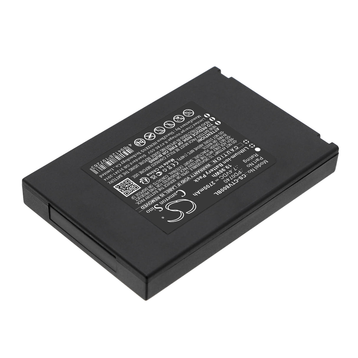 7,4V, Li-ion, 2700mAh, batterie de terminal de paiement compatible avec Centerm, Pd0740, K9, V8, 19,98Wh Terminal de paiement Cameron Sino Technology Limited