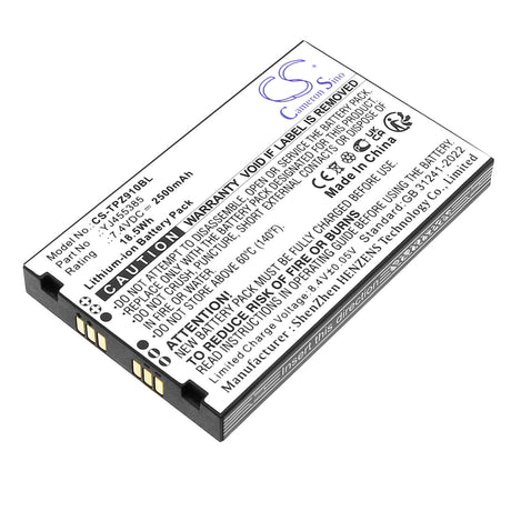 7.4V, Li-ion, 2800mAh, Payment Terminal battery fits Topwise, Yj455385, Z91, 20.72Wh Payment Terminal Cameron Sino Technology Limited
