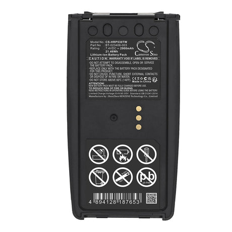7.4V, Li-ion, 2900mAh, Two-Way Radio battery fits Harris, Bt-023406-003, P5300, P5350, 21.46Wh Two-Way Radio Cameron Sino Technology Limited