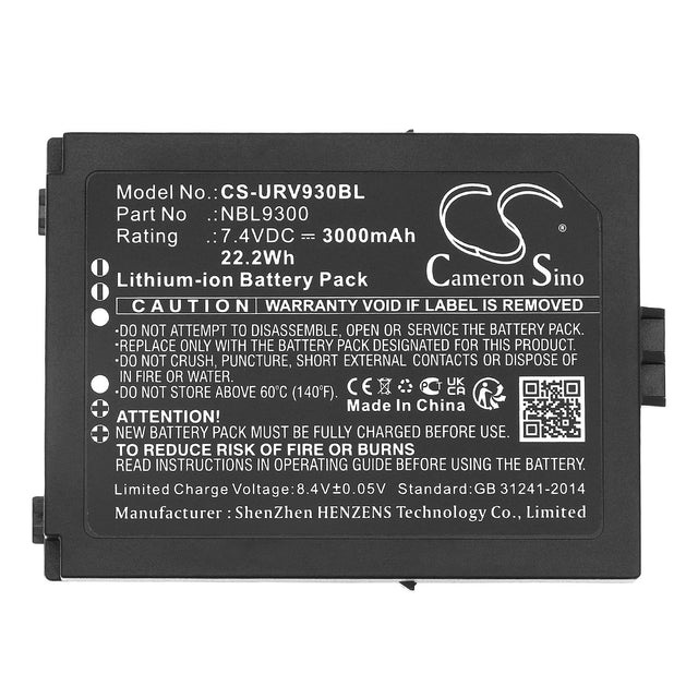 7.4V, Li-ion, 3000mAh, Barcode Scanner battery fits Urovo, Nbl9300, 22.2Wh Barcode Scanner Cameron Sino Technology Limited