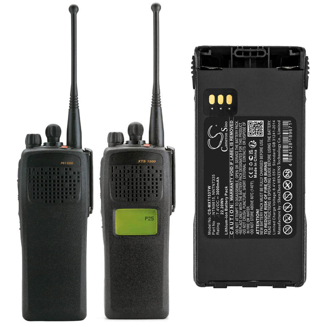 7.4V, Li-ion, 3000mAh, Two-Way Radio battery fits Motorola, Hnn9815, Mt1500, Nt1500, 22.2Wh Two-Way Radio Cameron Sino Technology Limited