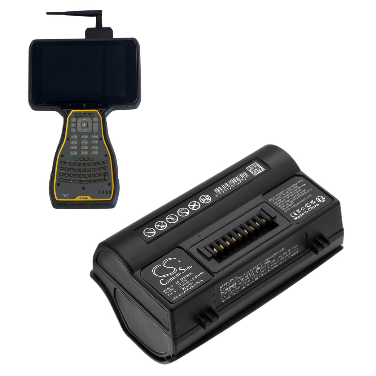 7.4V, Li-ion, 3100mAh, Controller battery fits Trimble, Spectra, 121300, TSC7, 22.94Wh Equipment, Survey, Test Cameron Sino Technology Limited