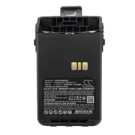 Impres 7.4V, Li-ion, 3200mAh, Two-Way Radio battery fits Motorola, Pmnn4440, Dp3000e, Dp3441, 23.68Wh Two-Way Radio Cameron Sino Technology Limited
