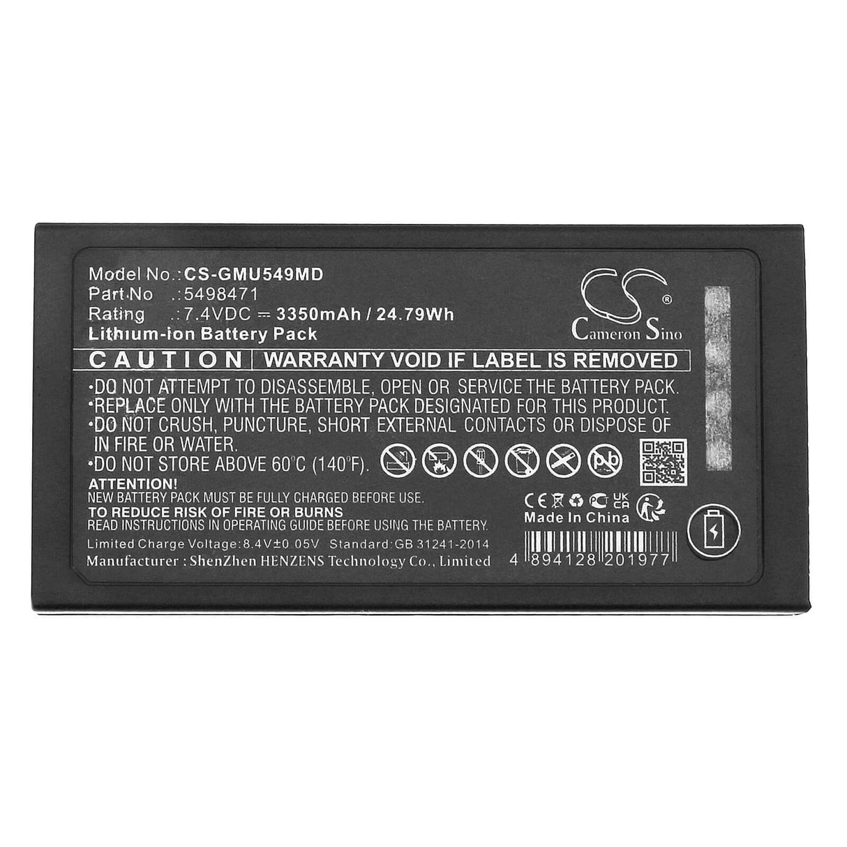 7.4V, Li-ion, 3350mAh, Medical battery fits Ge, 5498471, Portable Ultrasound Machine, Vscan Access, 24.79Wh Medical Cameron Sino Technology Limited (Medical)