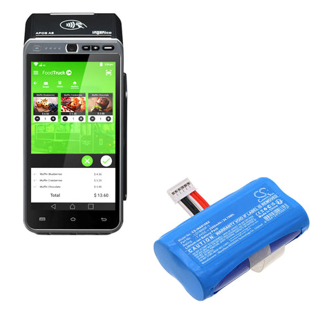 7.4V, Li-ion, 3350mAh, Payment Terminal battery fits Landi, Ingenico, Ld18650f-1, A8 Pro, A8 Pro-92d3, 24.79Wh Payment Terminal Cameron Sino Technology Limited