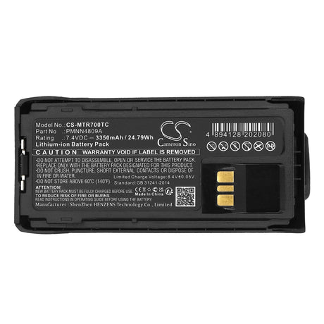 7.4V, Li-ion, 3350mAh, Two-Way Radio Battery fits Motorola, R7, R7a, 24.79Wh Two-Way Radio Cameron Sino Technology Limited