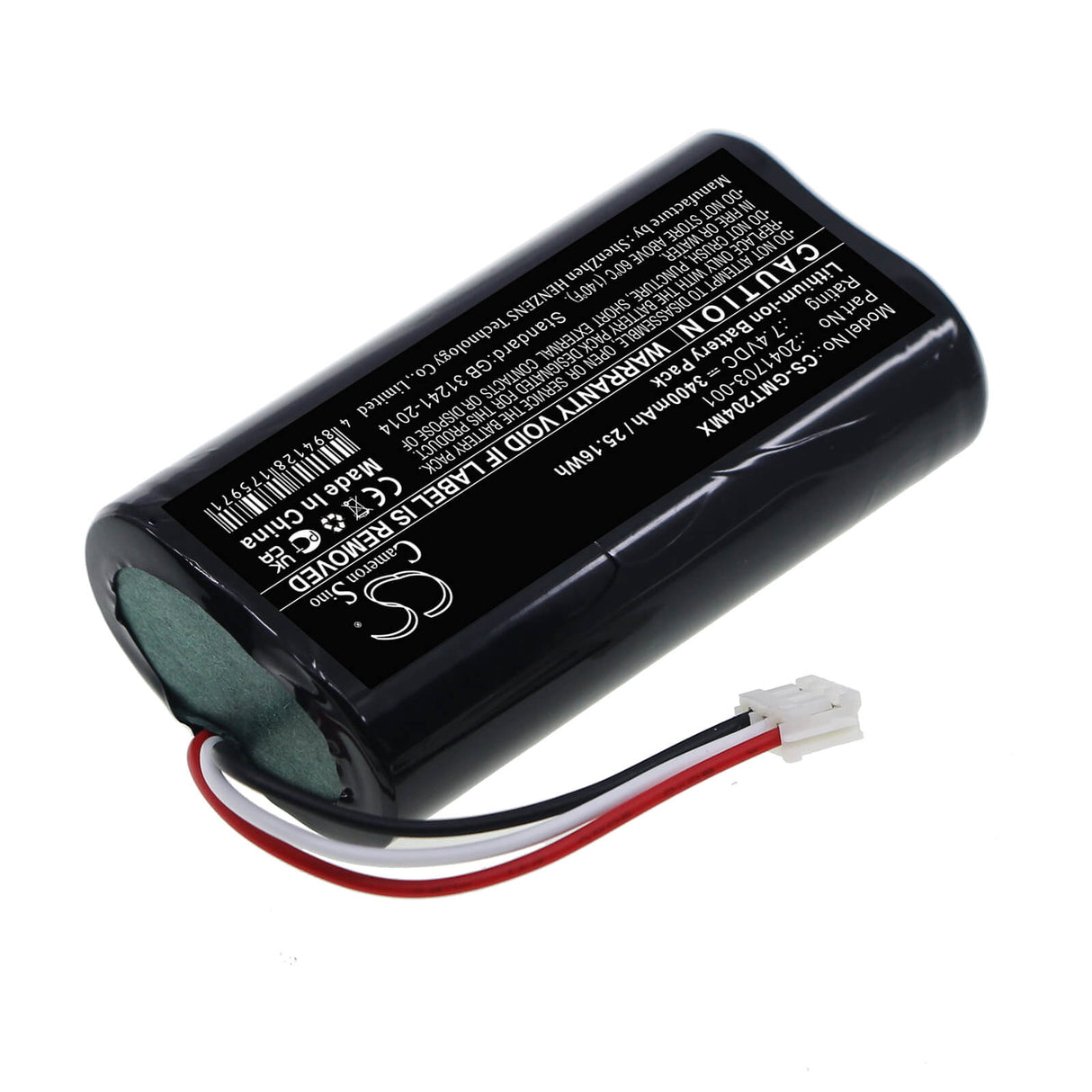 7.4V, Li-ion, 3400mAh, Medical battery fits Ge, 2041703-001, Mini Telemetry Transmitter, 25.16Wh Medical Cameron Sino Technology Limited (Medical)