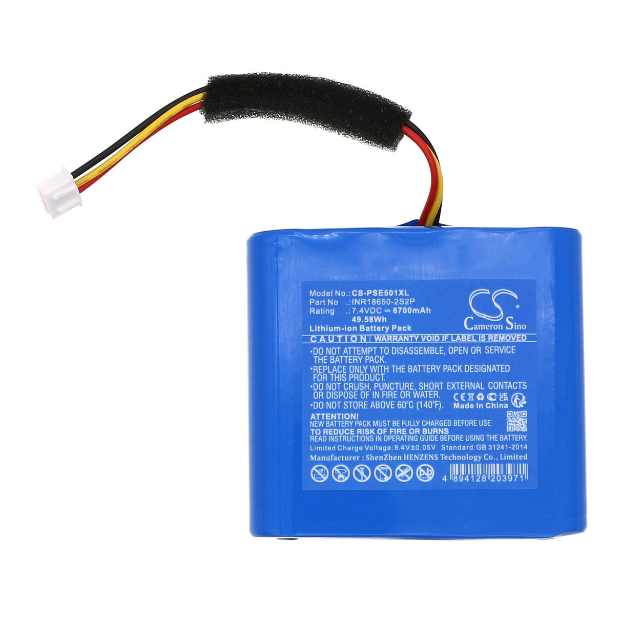 7.4V, Li-ion, 6700mAh, Speaker battery fits Philips, Pse0501, Pse0501/00, 49.58Wh Speaker Cameron Sino Technology Limited