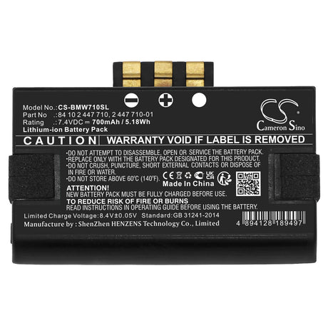 7.4V, Li-ion, 700mAh, Emergency Supply battery fits Bmw, 2 447 710-01, 118i 2018, 118i 2019, 5.18Wh Emergency Supply Cameron Sino Technology Limited
