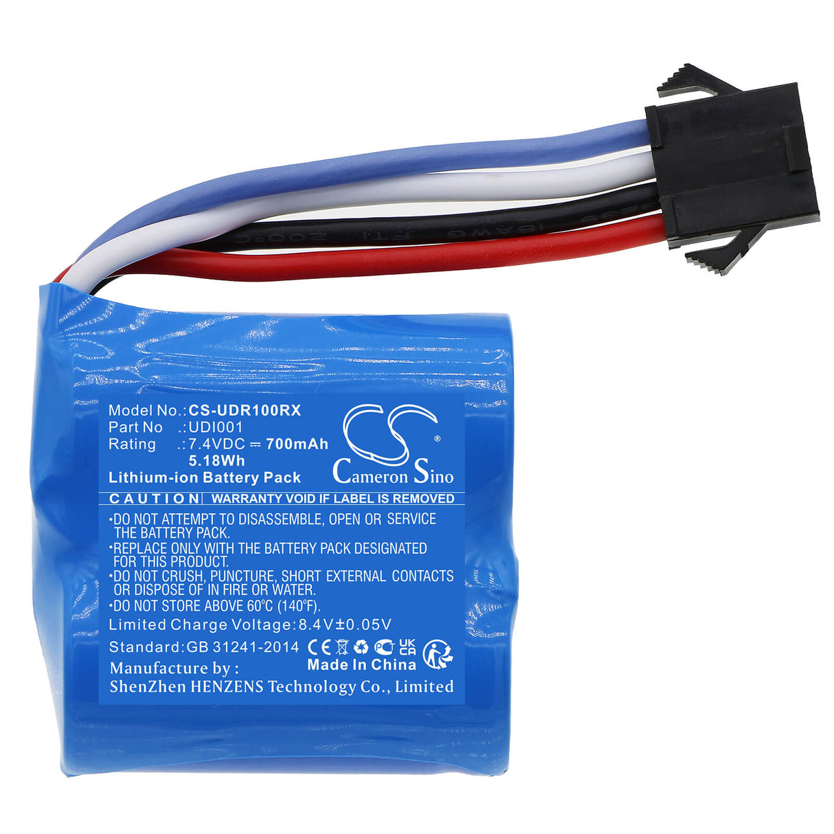 7.4V, Li-ion, 700mAh, Robot battery fits Huanqi, Udi, Hq960, 5.18Wh Robot Cameron Sino Technology Limited