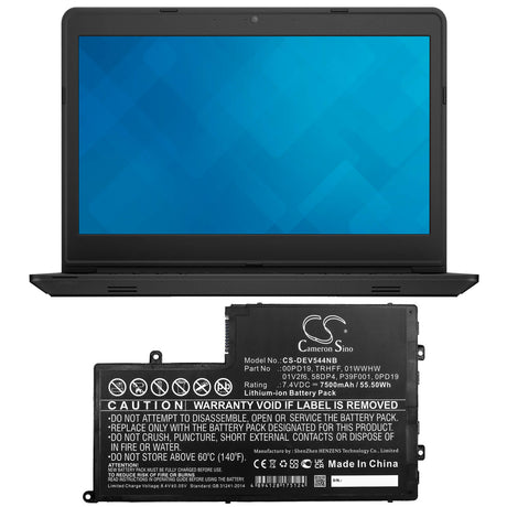 7.4v, Li-ion, 7500mah, Battery Fits Dell, Dl011307-prr13g01, Ins14md-1328r, 55.50wh Notebook, Laptop Cameron Sino Technology Limited   