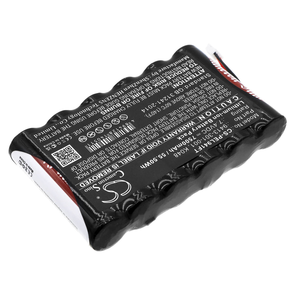 7.4V, Li-ion, 7500mAh, Flashlight battery fits Pelican, 9410-301-001e, 9410l, 9410l Led Lantern, 55.50Wh Flashlight Cameron Sino Technology Limited