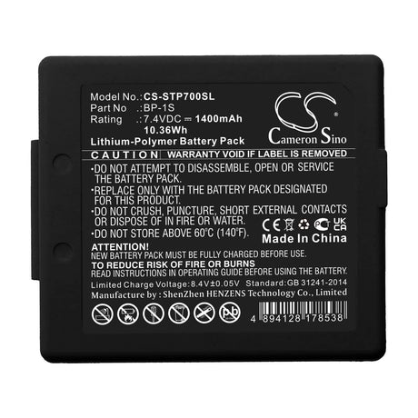 7.4V, Li-Polymer, 1400mAh, Equipment battery fits Stonex, Bp-1s, P7 Controller, S3, 10.36Wh Equipment, Survey, Test Cameron Sino Technology Limited