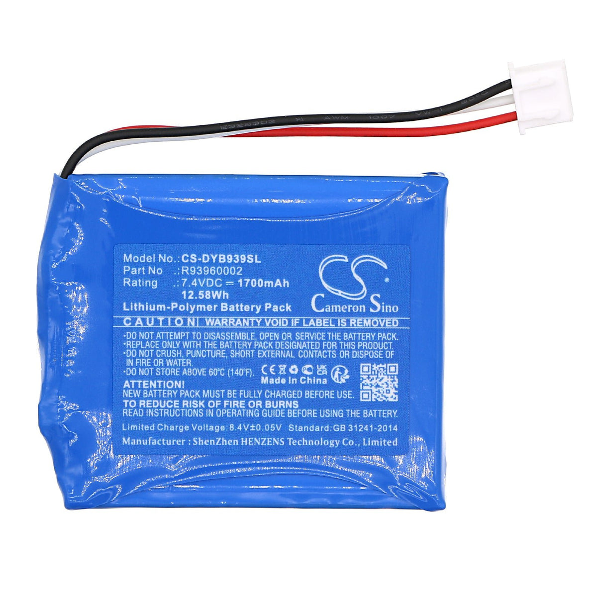 7.4V, Li-Polymer, 1700mAh, Paintball Gun battery fits Dye, Box Roto, 12.58Wh Paintball Gun Cameron Sino Technology Limited