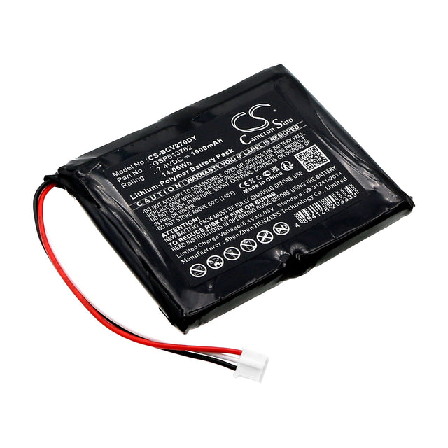 7.4V, Li-Polymer, 1900mAh, DVD Player battery fits Sencor, Gsp613762, Spv 2716, Spv 2718, 14.06Wh DVD Player Cameron Sino Technology Limited