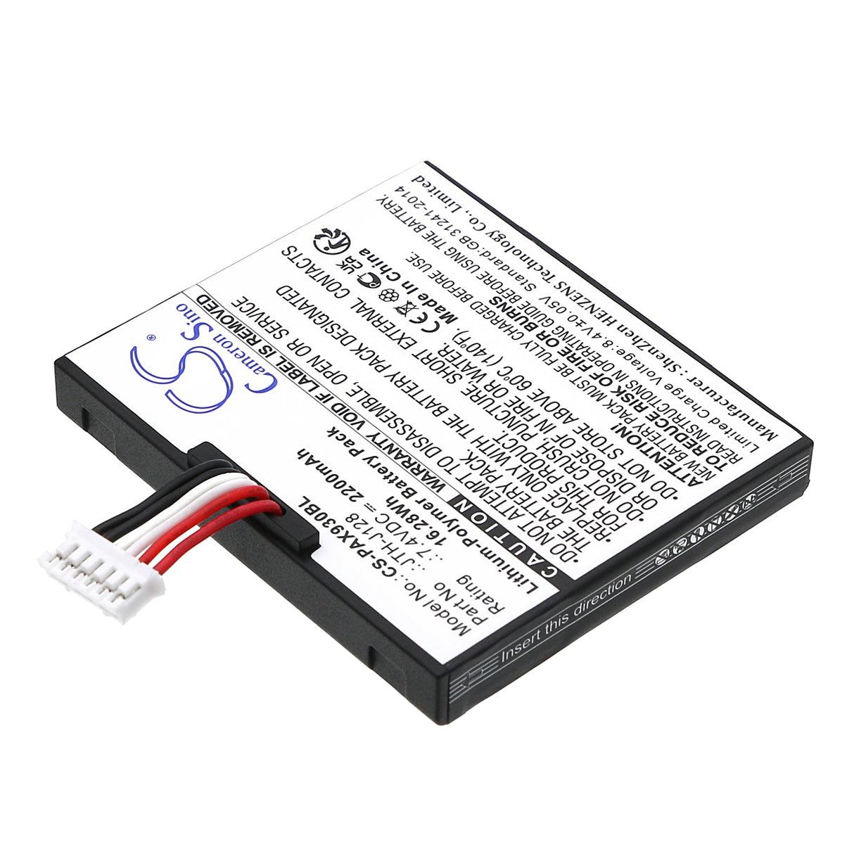 7.4V, Li-Polymer, 2200mAh, Payment Terminal battery fits Pax, Jth-j128, A910, A930, 16.28Wh Payment Terminal Cameron Sino Technology Limited