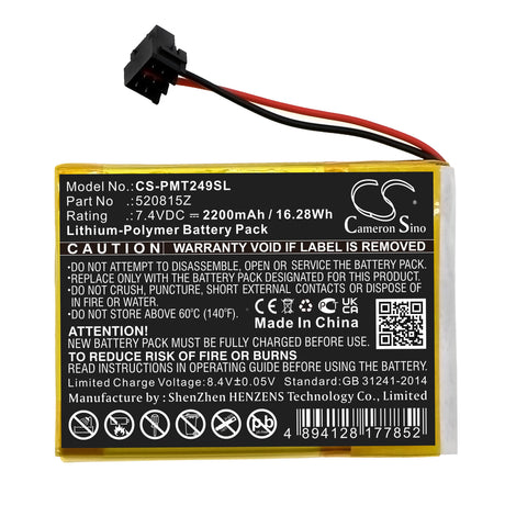7.4V, Li-Polymer, 2200mAh, Smart Home battery fits Pentair, 520815z, 4249a, Intellitouch, 16.28Wh Smart Home Cameron Sino Technology Limited