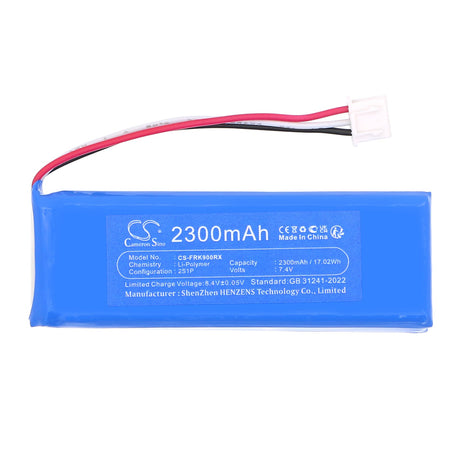 7,4V, Li-Polymer, 2300mAh, batterie de télécommande compatible avec Frsky, X9d Plus, X9dp2019, 17,02Wh Télécommande Cameron Sino Technology Limited