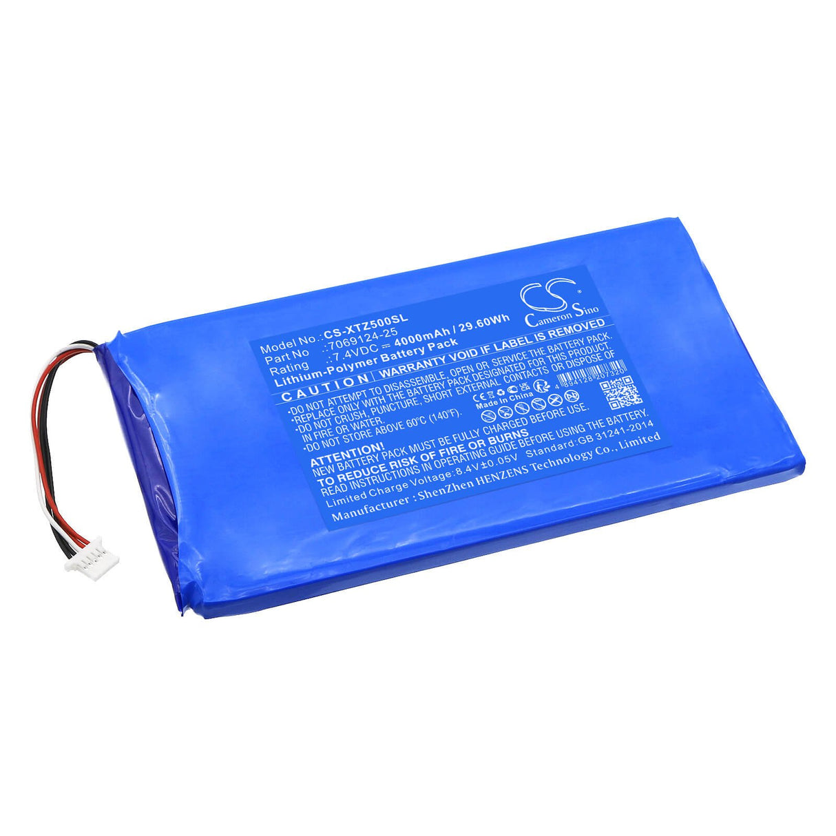 7.4V, Li-Polymer, 4000mAh Diagnostic Scanner Battery fits Xtool, Ez500 Gasoline, Ez500hd Heavy Duty, 29.6Wh Diagnostic Scanner Cameron Sino Technology Limited