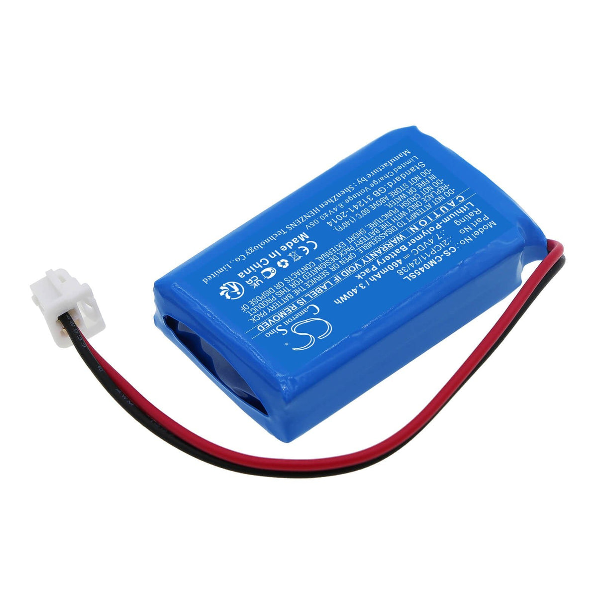 7.4V, Li-Polymer, 460mAh, Battery Pack battery fits Custom Battery Packs, 2icp11/24/38, 3.404Wh Battery Pack Cameron Sino Technology Limited