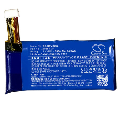7.4V, Li-Polymer, 500mAh, Printer battery fits Canon, P0884-lf, Inspic, Pv123, 3.7Wh Printer Cameron Sino Technology Limited