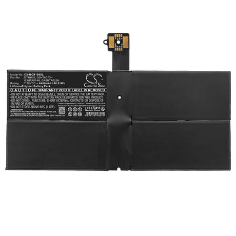 7.58V, Li-Polymer, 6400mAh, Tablet battery fits Microsoft, Dynh03, Surface Pro 7 1960, Surface Pro 7 Plus, 48.51Wh Tablet Cameron Sino Technology Limited