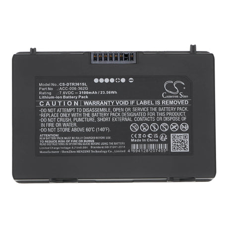 7.6V, Li-ion, 3100mAh Tablet Battery fits Dt Research, Dt361ad, Dt361am, 23.56Wh Tablet Cameron Sino Technology Limited