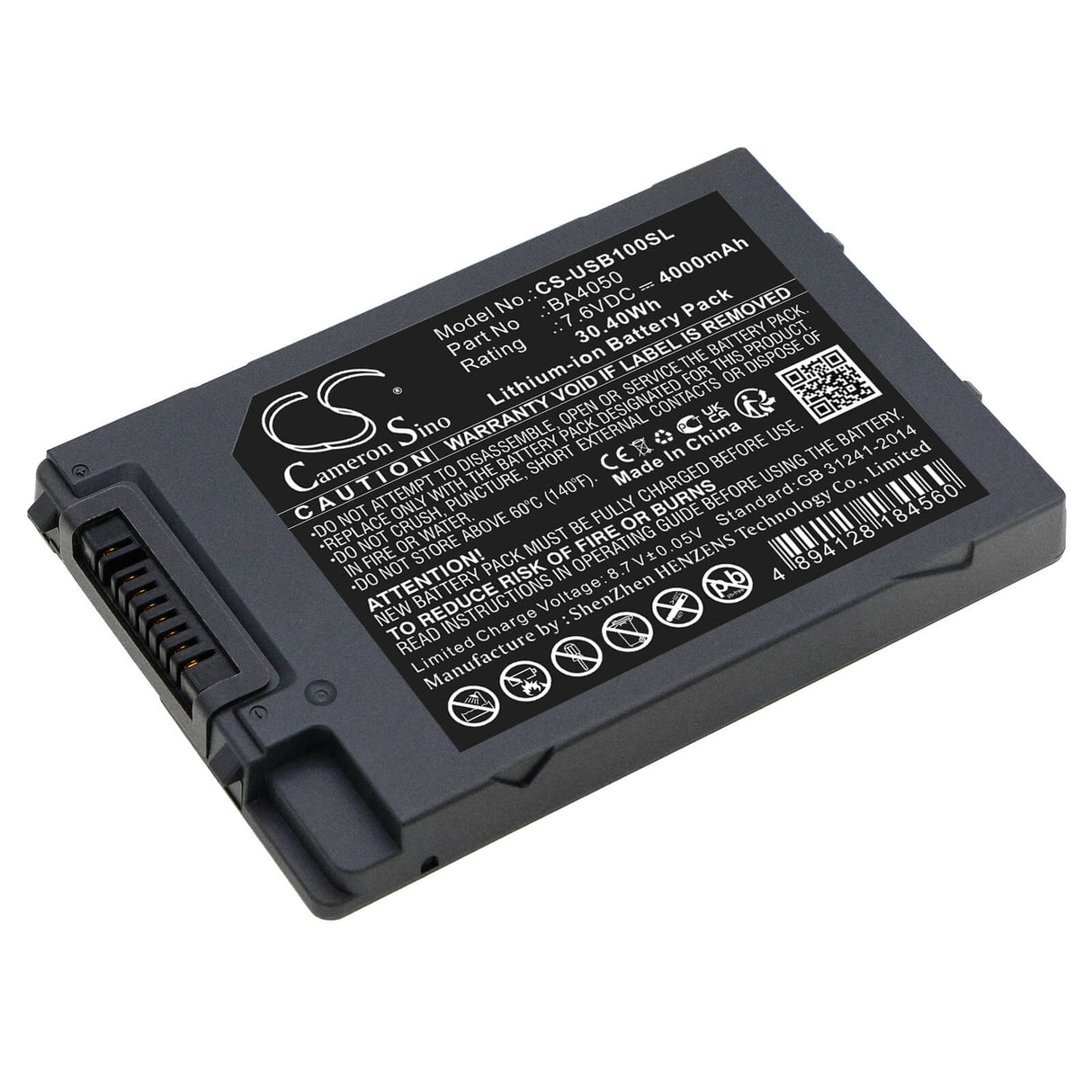 7.6V, Li-ion, 4000mAh, Equipment battery fits Unistrong, Ba4050, LZ-WB10HC, Uc-b12, 30.4Wh Equipment, Survey, Test Cameron Sino Technology Limited