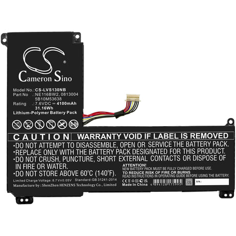 7.6v, Li-polymer, 4100mah, Battery Fits Lenovo, Ideapad 110s-11ibr, Ideapad 110s-11ibr (80wg) Seri, 31.16wh Batteries for Electronics Cameron Sino Technology Limited (Suspended)   