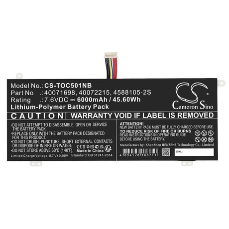 7.6v, Li-polymer, 6000mah, Battery Fits Medion, Akoya E15403, Akoya E15403(msn 30026724), 45.60wh Notebook, Laptop Cameron Sino Technology Limited