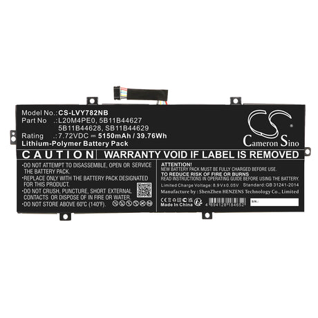 7.72v, Li-polymer, 5150mah, Battery Fits Lenovo, Yoga Duet 7 13itl6 82ma0005id, 39.76wh Notebook, Laptop Cameron Sino Technology Limited   