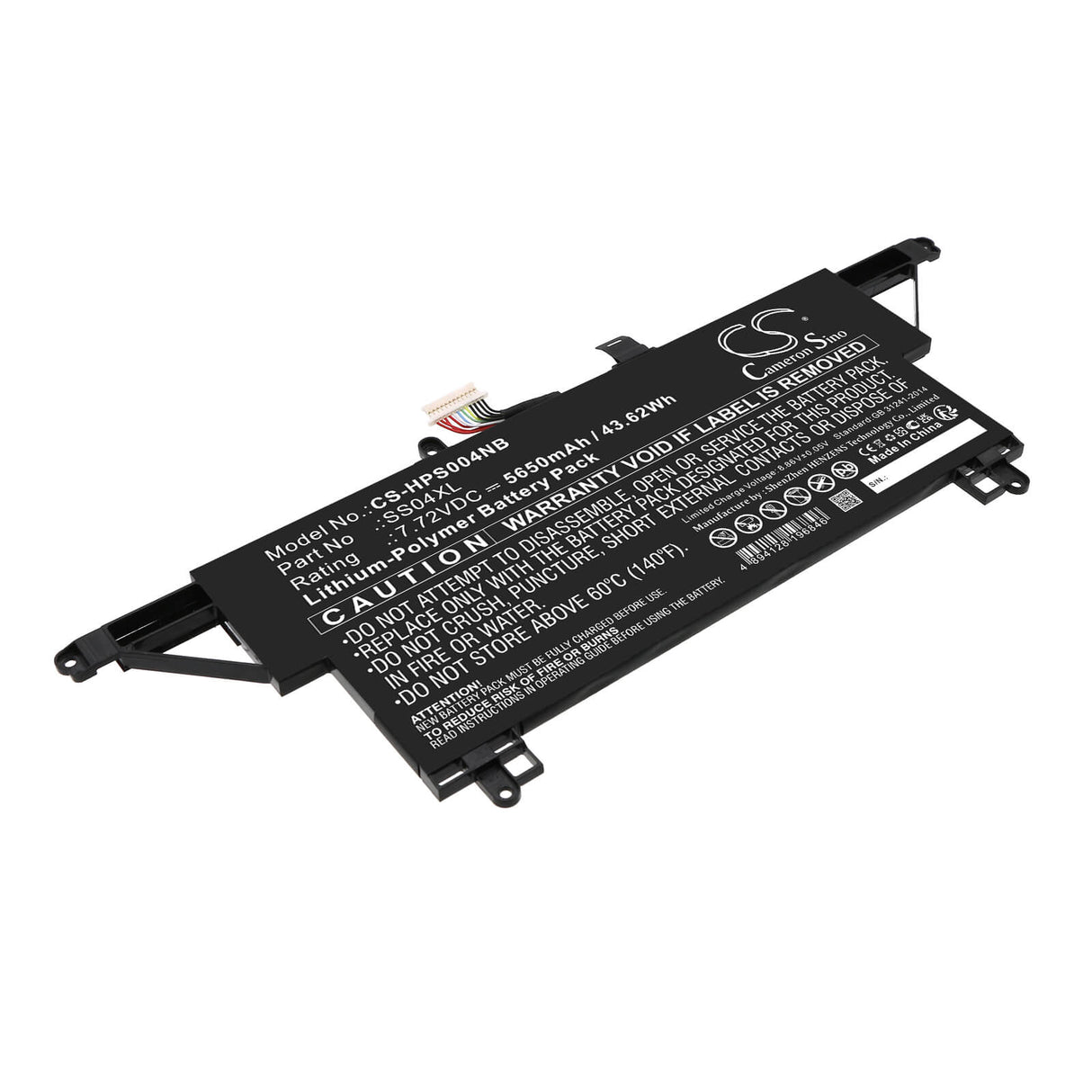 7.72v, Li-polymer, 5650mah, Battery Fits Hp, M64309-271, Ss04xl, 43.62wh Notebook, Laptop Cameron Sino Technology Limited   