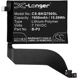 7.74V, Li-Polymer, 1950mAh, SmartPhone battery fits Vivo, B-p3, Iqoo 7, V2049a, 15.09Wh Mobile, SmartPhone Cameron Sino Technology Limited (Smartphone)