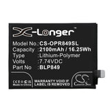 7.74V, Li-Polymer, 2100mAh, SmartPhone battery fits Oppo, Blp849, Realme Gt, Realme Gt Neo, 16.25Wh Mobile, SmartPhone Cameron Sino Technology Limited (Smartphone)